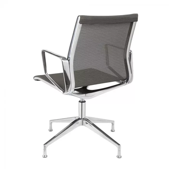 Ergonomischer Bürostuhl Atria Mesh mit Mesh Rücken und Chrom Gestell, ergonomischer Besucherstuhl fürs Büro und Homeoffice, Ansicht seitlich hinten