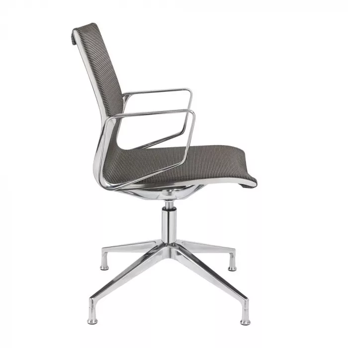 Ergonomischer Bürostuhl Atria Mesh mit Mesh Rücken und Chrom Gestell, ergonomischer Besucherstuhl fürs Büro und Homeoffice, Ansicht seitlich