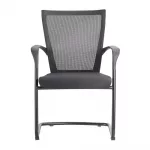 ergonomischer_buerostuhl_besucherstuhl_primo_frontansicht Ergonomischer Bürostuhl Primo mit Mesh Rücken und Kunststoff Gestell, einfacher Besucherstuhl fürs Büro und Homeoffice, Ansicht frontal