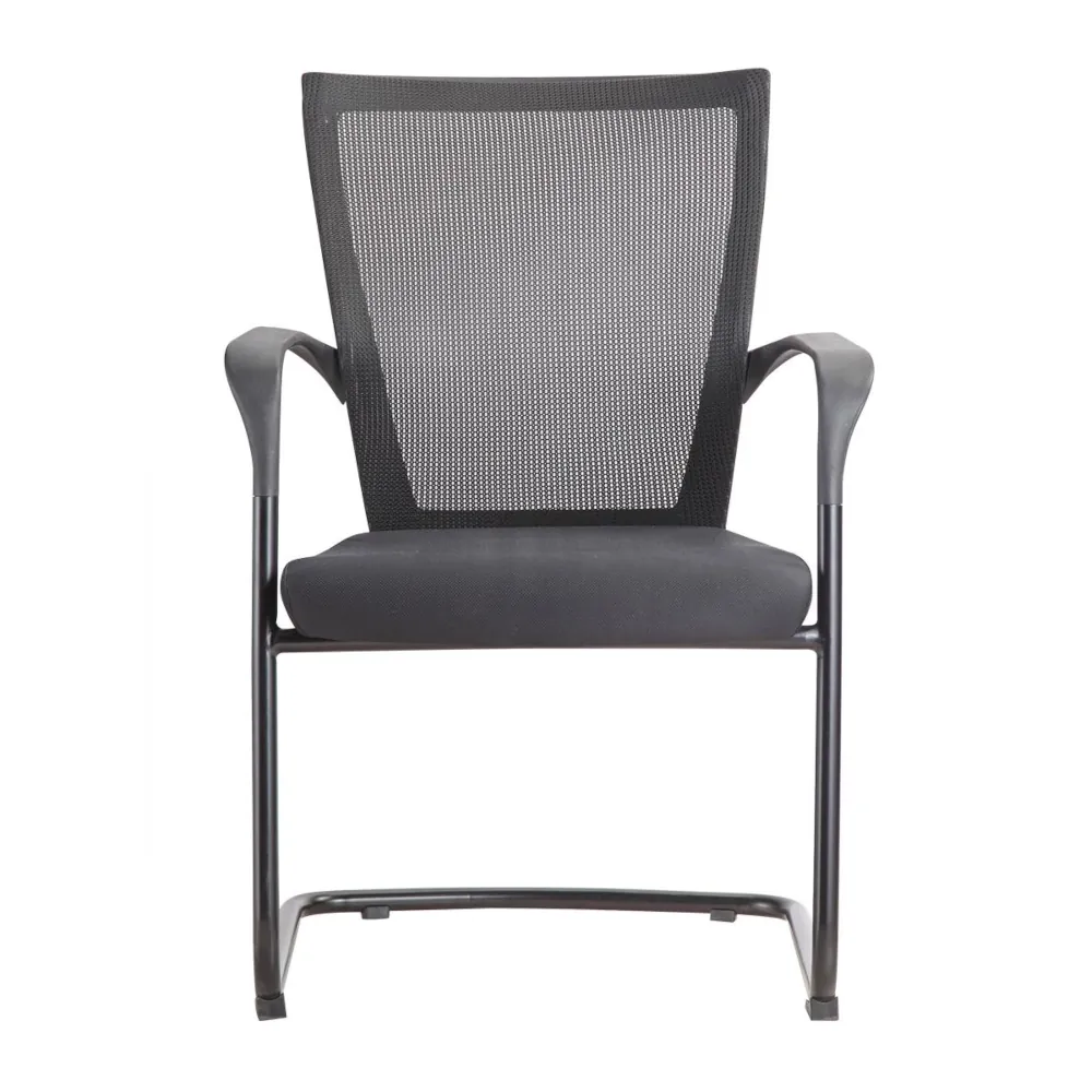 ergonomischer_buerostuhl_besucherstuhl_primo_frontansicht Ergonomischer Bürostuhl Primo mit Mesh Rücken und Kunststoff Gestell, einfacher Besucherstuhl fürs Büro und Homeoffice, Ansicht frontal
