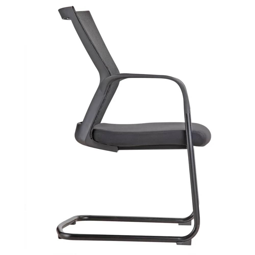 ergonomischer_buerostuhl_besucherstuhl_primo_seitenansicht Ergonomischer Bürostuhl Primo mit Mesh Rücken und Kunststoff Gestell, einfacher Besucherstuhl fürs Büro und Homeoffice, Ansicht seitlich