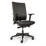 ergonomischer_buerostuhl_forma_base_schwarz Ergonomischer Bürostuhl Forma Base mit Stoff Rücken, ergonomischer Schreibtischstuhl fürs Büro und Homeoffice, Ansicht vorne seitlich