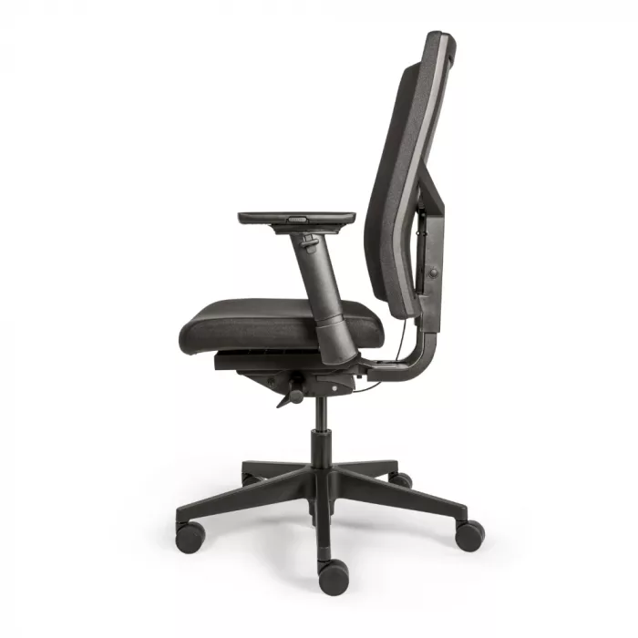 Ergonomischer Bürostuhl Forma Base mit Stoff Rücken, ergonomischer Schreibtischstuhl fürs Büro und Homeoffice, Ansicht seitlich