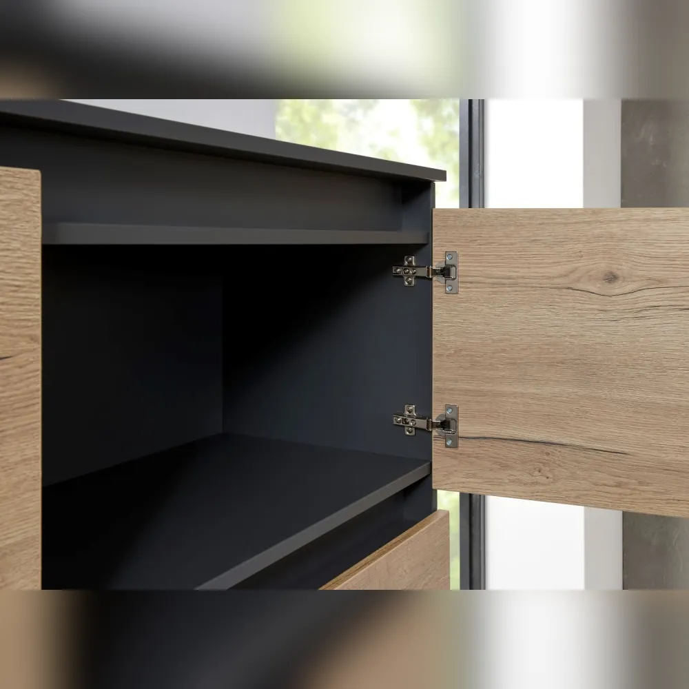 sideboard_aufbewahrung_orbis_side_detail Modernes Sideboard, Aufbewahrungsschrank Orbis High fürs Büro und Homeoffice, Holzoptik, Detailsicht