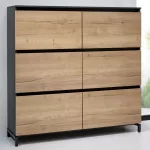 sideboard_aufbewahrung_orbis_side_high Modernes Sideboard, Aufbewahrungsschrank Orbis High fürs Büro und Homeoffice, Holzoptik