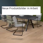 Moderner Konferenztisch Cova in alternativen Farben und oval mit Holzdetails, großzügige Tischplatte für Besprechungsräume
