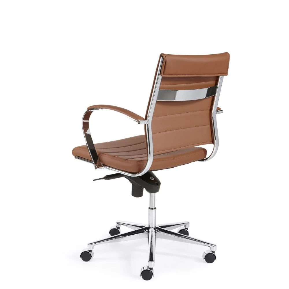 ergonomischer_buerostuhl_atria_guest_besucherstuhl_braun_1 Ergonomischer Bürostuhl Atria Guest in Braun mit Chrom Gestell, ergonomischer Besucherstuhl fürs Büro und Homeoffice, Ansicht von hinten