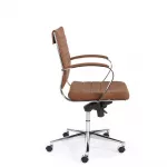 ergonomischer_buerostuhl_atria_guest_besucherstuhl_braun_2 Ergonomischer Bürostuhl Atria Guest in Braun mit Chrom Gestell, ergonomischer Besucherstuhl fürs Büro und Homeoffice, Ansicht seitlich