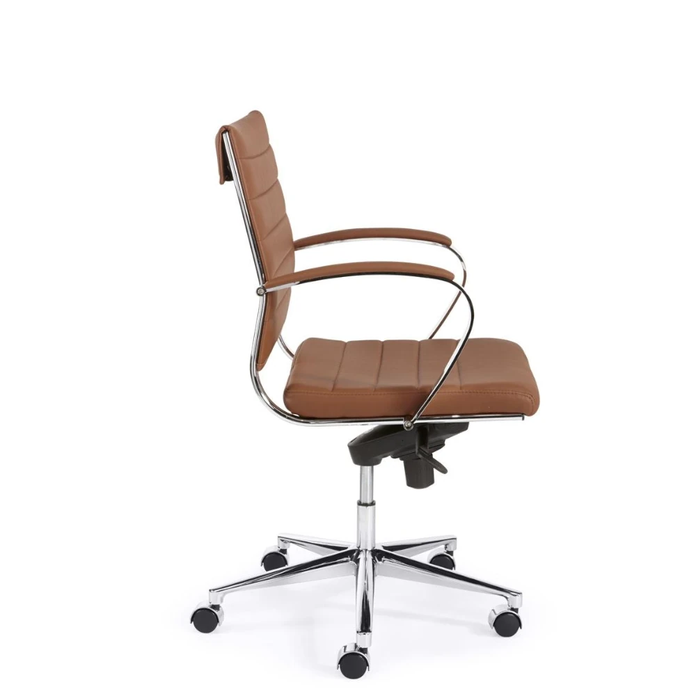 ergonomischer_buerostuhl_atria_guest_besucherstuhl_braun_2 Ergonomischer Bürostuhl Atria Guest in Braun mit Chrom Gestell, ergonomischer Besucherstuhl fürs Büro und Homeoffice, Ansicht seitlich