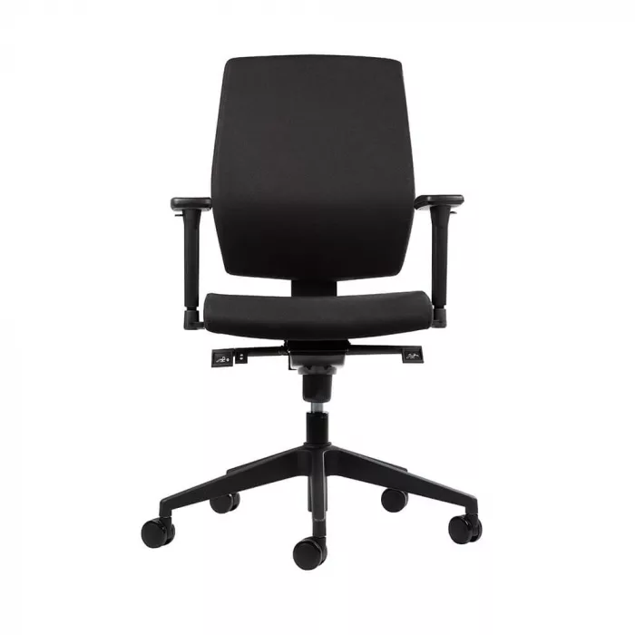 Ergonomischer Bürostuhl Ergo Core in Schwarz mit Kunststoff Gestell, ergonomischer Schreibtischstuhl fürs Büro und Homeoffice, Ansicht frontal