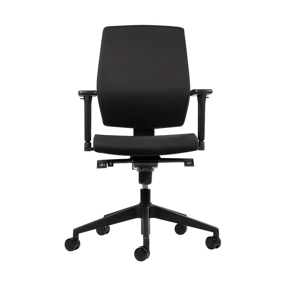 ergonomischer_buerostuhl_ergo_core_schwarz_frontal Ergonomischer Bürostuhl Ergo Core in Schwarz mit Kunststoff Gestell, ergonomischer Schreibtischstuhl fürs Büro und Homeoffice, Ansicht frontal