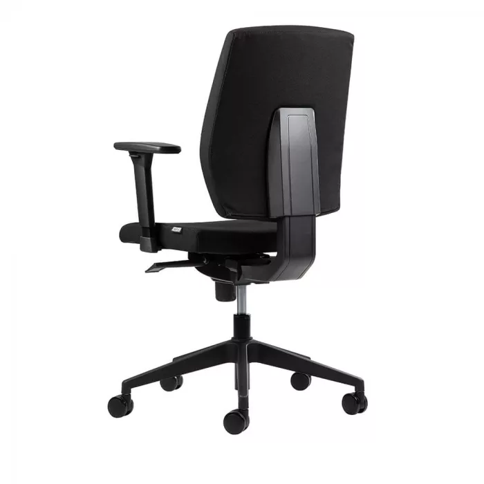 Ergonomischer Bürostuhl Ergo Core in Schwarz mit Kunststoff Gestell, ergonomischer Schreibtischstuhl fürs Büro und Homeoffice, Ansicht hinten links