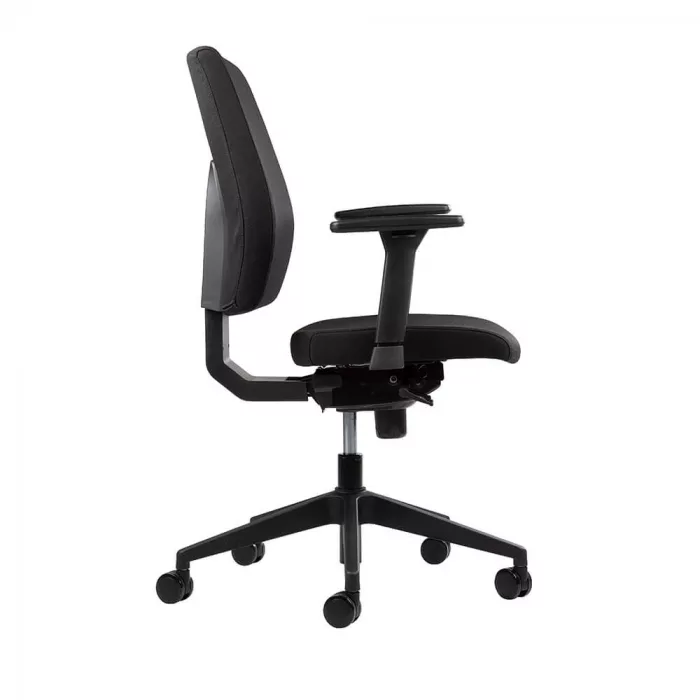 Ergonomischer Bürostuhl Ergo Core in Schwarz mit Kunststoff Gestell, ergonomischer Schreibtischstuhl fürs Büro und Homeoffice, Ansicht seitlich