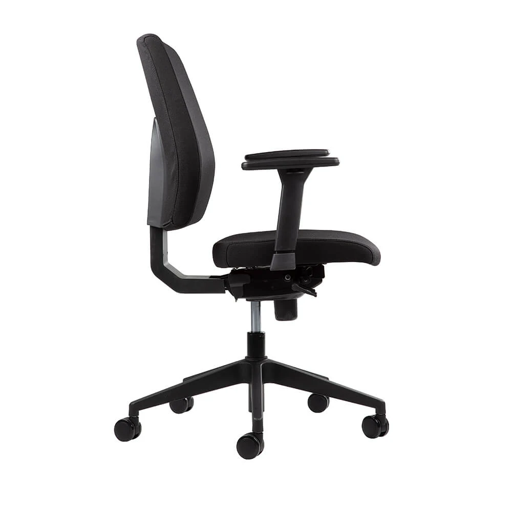 ergonomischer_buerostuhl_ergo_core_schwarz_seitlich Ergonomischer Bürostuhl Ergo Core in Schwarz mit Kunststoff Gestell, ergonomischer Schreibtischstuhl fürs Büro und Homeoffice, Ansicht seitlich