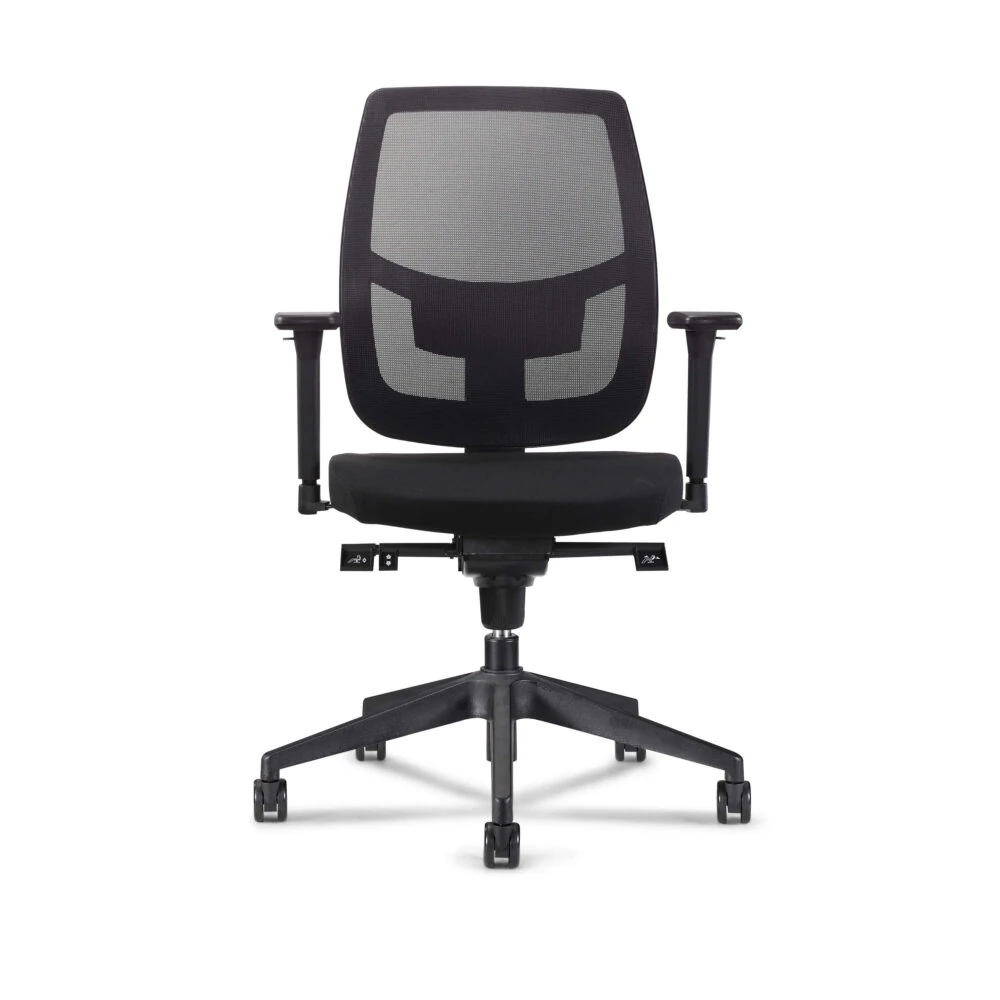 ergonomischer_buerostuhl_flow_schwarz_vorne