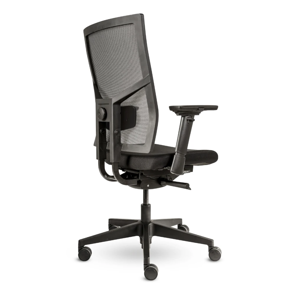 ergonomischer_buerostuhl_forma_air_schwarz_2 Ergonomischer Bürostuhl Forma Air mit Mesh Rücken, ergonomischer Schreibtischstuhl fürs Büro und Homeoffice, Ansicht seitlich hinten