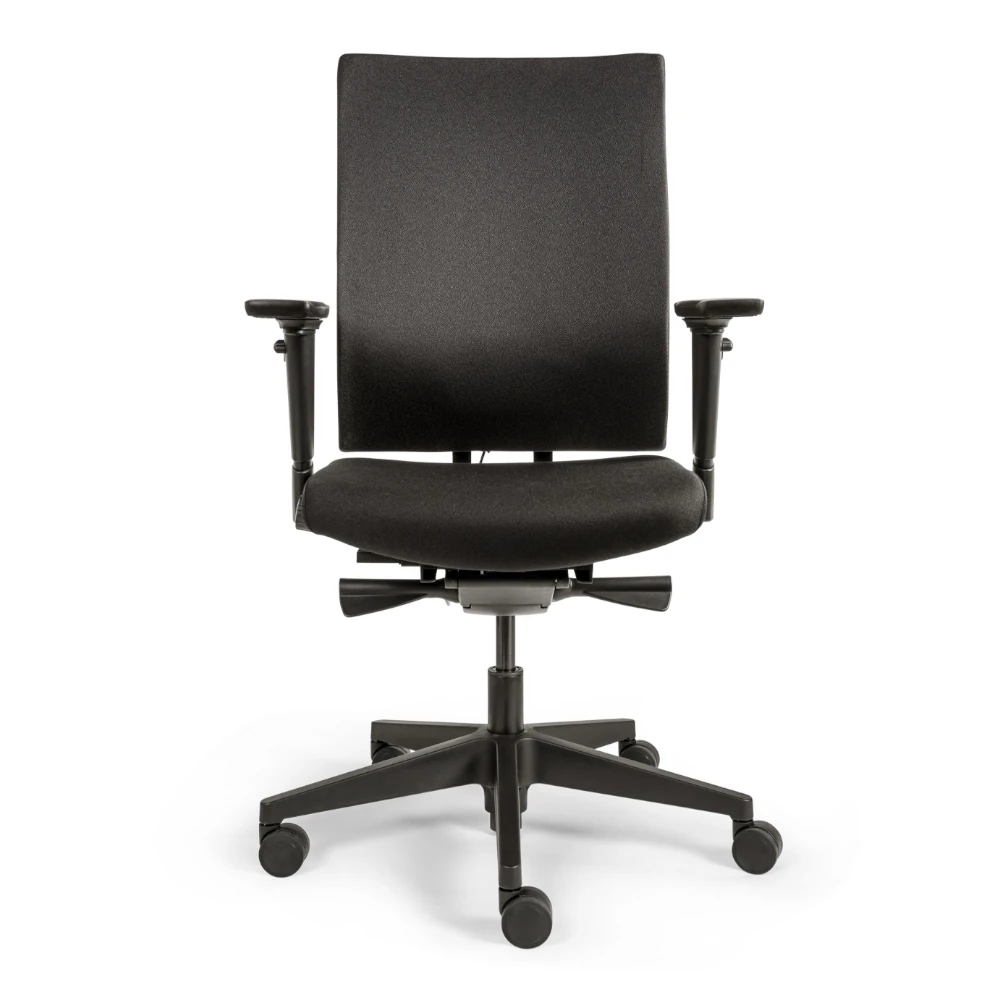ergonomischer_buerostuhl_forma_base_schwarz_2 Ergonomischer Bürostuhl Forma Base mit Stoff Rücken, ergonomischer Schreibtischstuhl fürs Büro und Homeoffice, Ansicht vorne