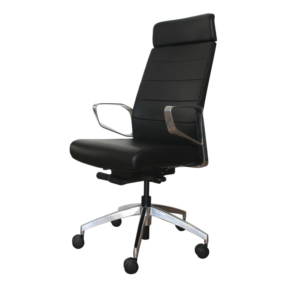 ergonomischer_buerostuhl_magno_chefsessel_schwarz_1 Ergonomischer Bürostuhl Magno in Schwarz mit Chrom Gestell, ergonomischer Chefsessel fürs Büro und Homeoffice, Ansicht rechts